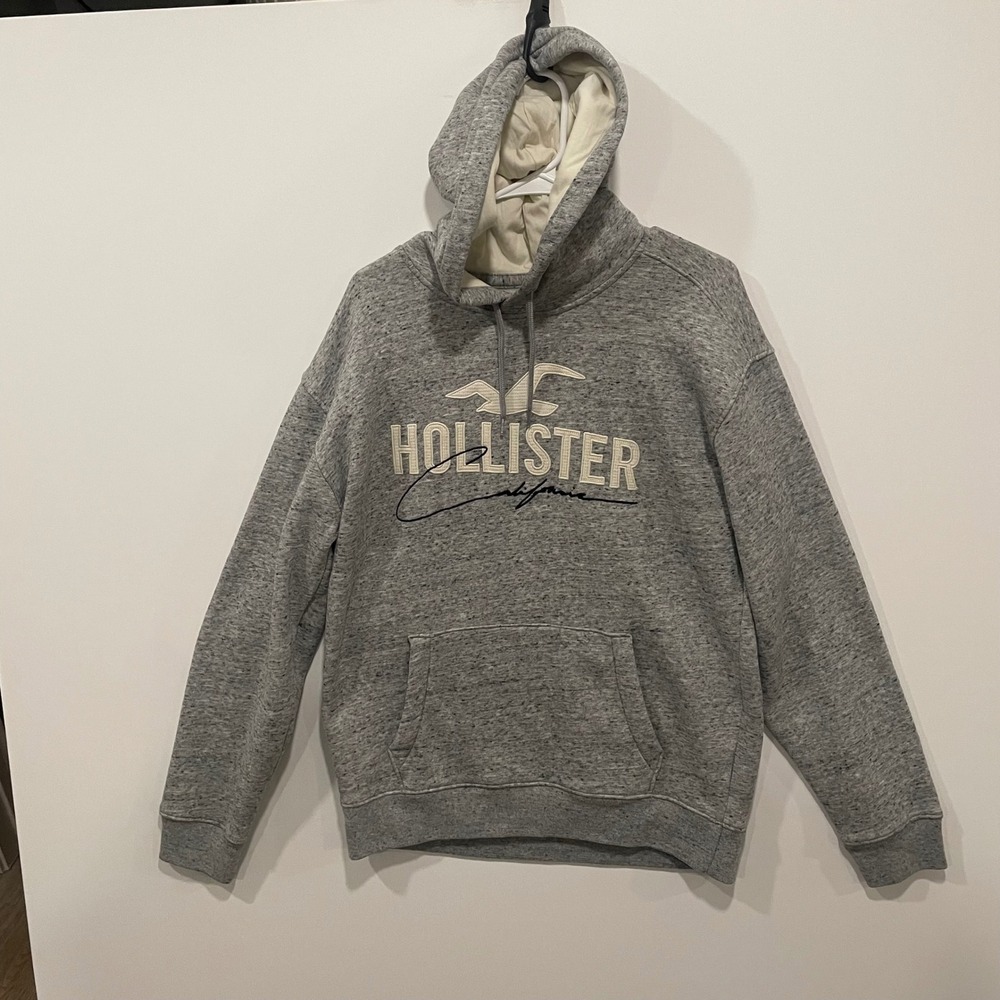 Hollister California Gray Hoodie Sweatshirt Women's L Kangaroo‎ Pocket